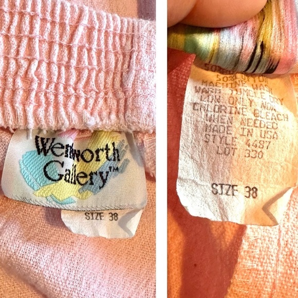 Vintage ballerina pink elastic waist cotton blend comfy lightweight ankle pants - Picture 9 of 14